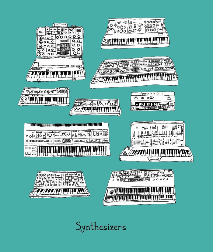 Synthesizer keyboard Illustration