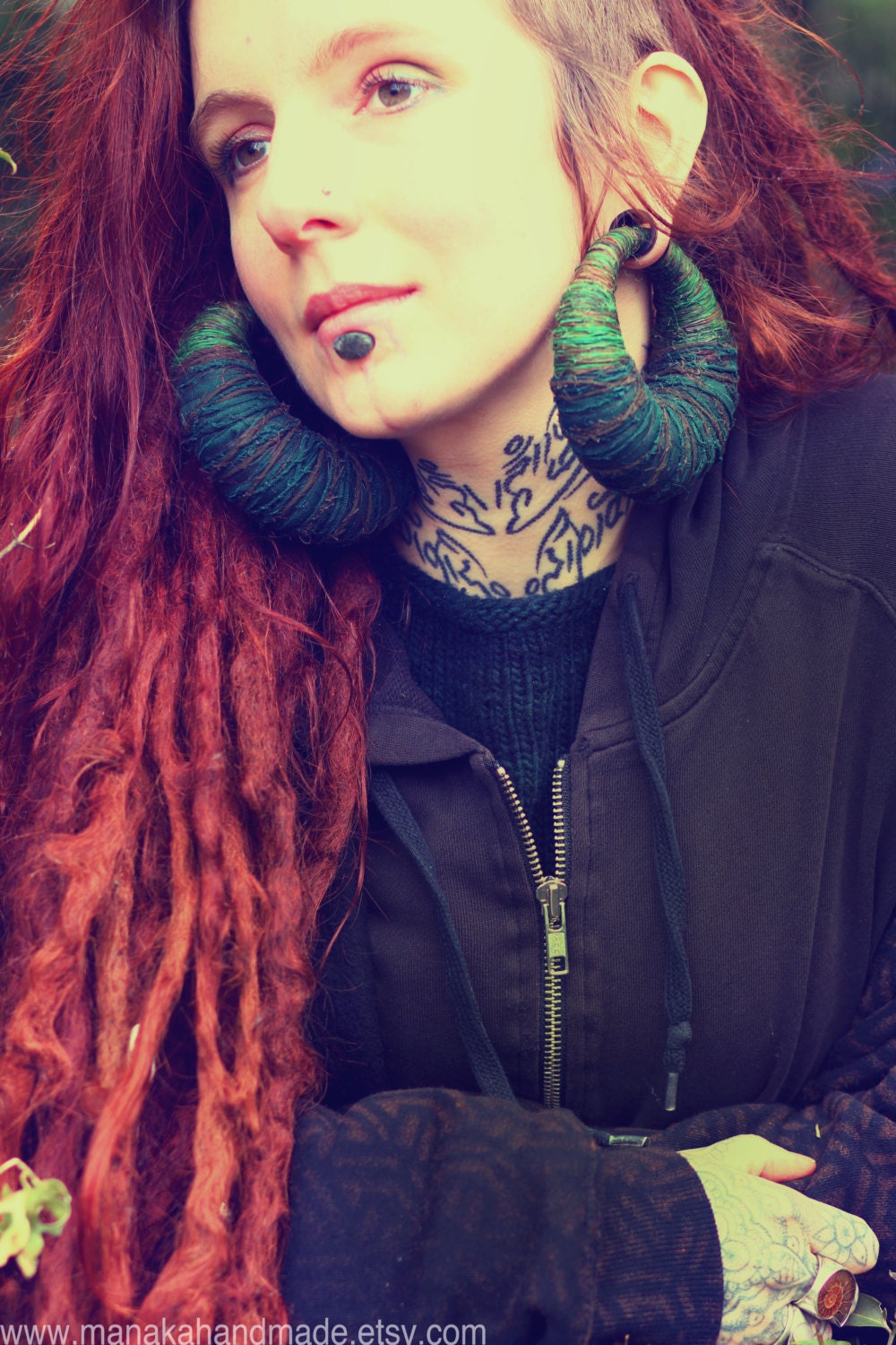 Green So Dope - Organic Hemp Manakees for stretched ears - Eco Ethic Earrings