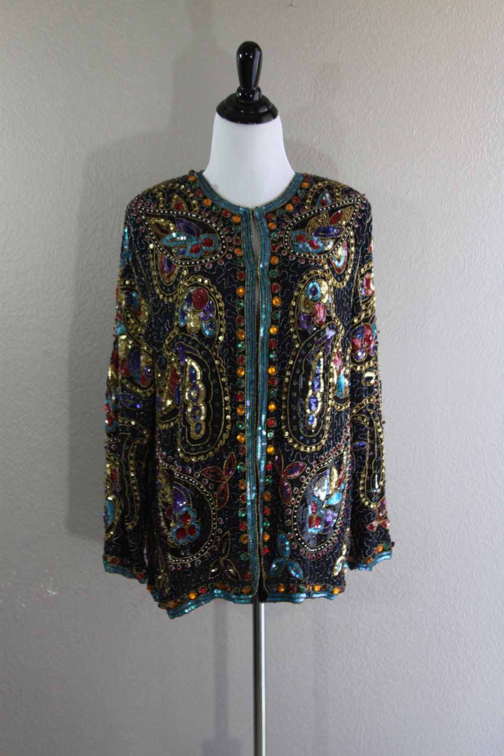 gorgeous heavily beaded long jacket
