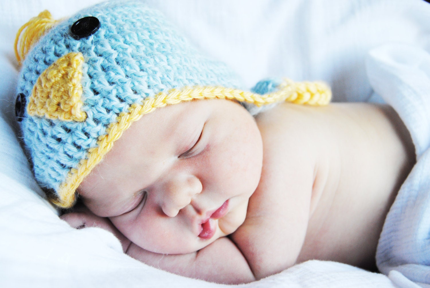Newborn Blue Bird Alpaca Hat Photo Prop