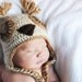 Sleepy Baby Owl Hat in Undyed Alpaca