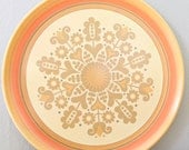 Lenox Ware Orange Yellow Folk Flower Melmac Plates 8