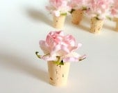 Reserved for Danni Bridal Shower Favors Wine Bottle Stoppers in Blush Pink, Bridesmaids Gifts, Set of 10 in Organza Gift Bags