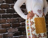 Fancy Flirty Full Apron, Valentine Inspired Embroydered Heart.