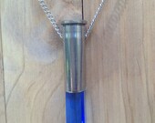 Blue Topaz Silver Bullet Necklace