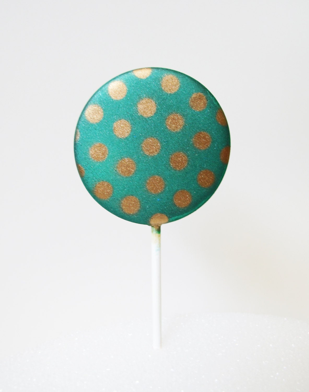 5 Chocolate Lollipops: Emerald Polka Dot Il_170x135