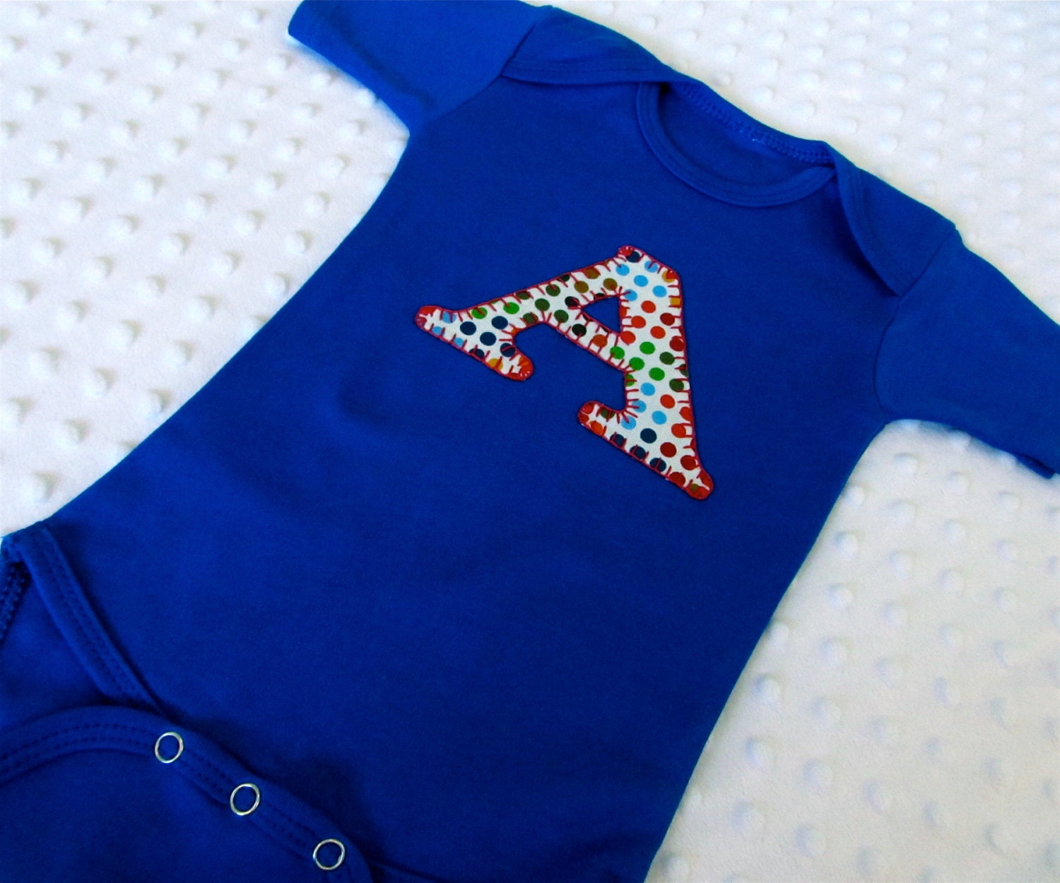 Personalized Baby Boy Onesie Gift Bodysuit Hand-Embroidered Monogram