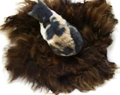 Sheep-friendly Felted Fleece Rug Wool Pet Bed - Navajo Churro Red