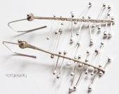 Silver earrings - silver white earrings - silver jewelry - cool, modern handmade earrings - unique silver jewelry design.