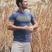Blue t shirt for men. US Marine Corps blue bamboo cotton athetic tshirt - moisture wicking
