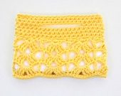 Handmade Crochet Lace iPad Mini Sleeve Made With Reycled Plastic Bottles and Charity Tree Donation in Lemon, Mint, or Blush