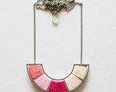The Color Wheel in Blush - Reclaimed Stainless Steel and Cotton Necklace.