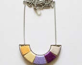 The Color Wheel in Pretty Pansy - Reclaimed Stainless Steel and Cotton Necklace.