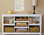 Over The Rainbow, Modern Art Print, Typography Nursery wall decor, Kids Wall Art-14x16 stretched canvas