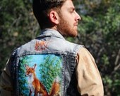 Custom painted denim jacket