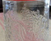 Vintage Anchor Hocking Glass Jar Canister with Orange Lid