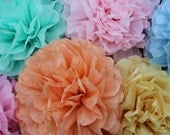 7 tissue Pom Poms - pick your colors - wedding decorations/ photography prop/ holiday party decorations/ Thanksgiving table setting