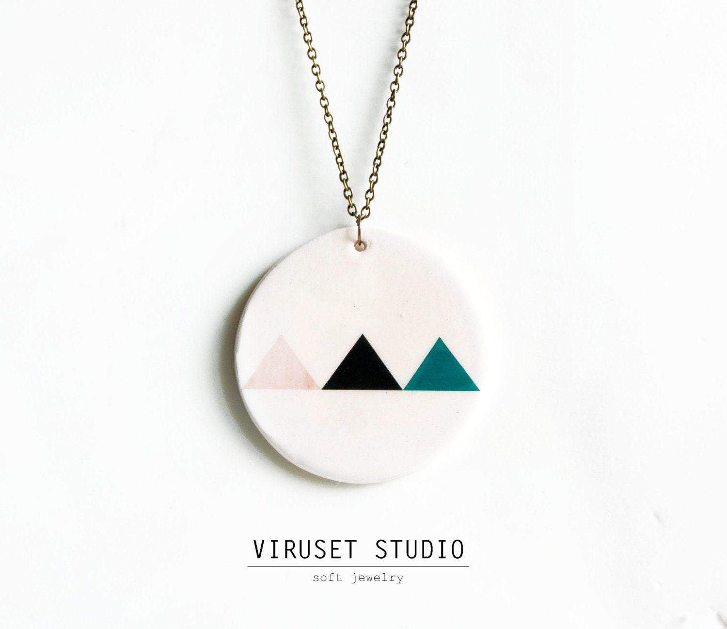 Ceramic jewelry geometric locket necklace. Ceramic pendant. Handmade jewelry. Geometric ceramics. Ceramic jewelry by Viruset