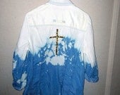 RESERVED Studded Cross Bleached Denim Shirt
