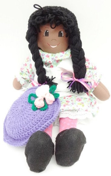 cloth rag doll, soft body, African American, ragdoll, soft toy, little girl, children, NF163