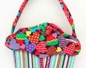 cupcake purse goodie bag gift bag little girl fun hearts cup118