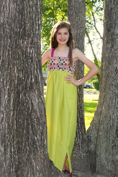 INSTANT DOWNLOAD Tween / Teen Maxi Dress sewing pattern - tween sewing pattern - maxi dress - sewing pattern - girls sewing pattern