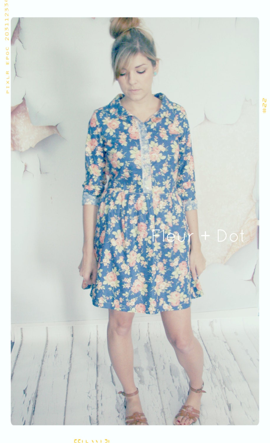 WOMENS Vintage Rose Floral Shirtdress Button Up Dress from Fleur and Dot Spring Summer 13