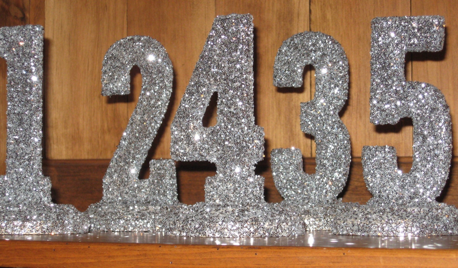 RESERVED LISTING ALICIA Glittered Table Numbers, 1-20 Wedding Decor, Sweet 16, Quinceanera Bridal Shower