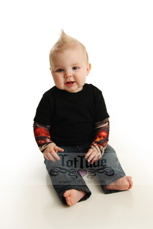 Baby Tattoo Sleeve Black T shirt