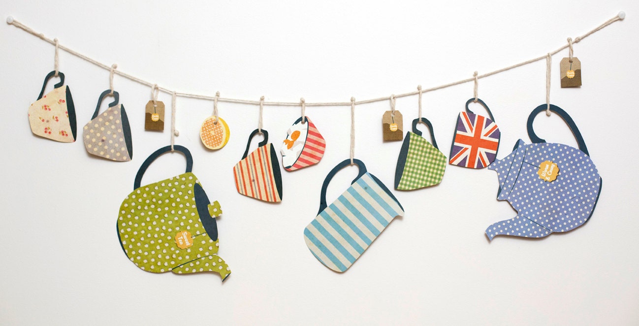 British Tea Party Handmade Garland
