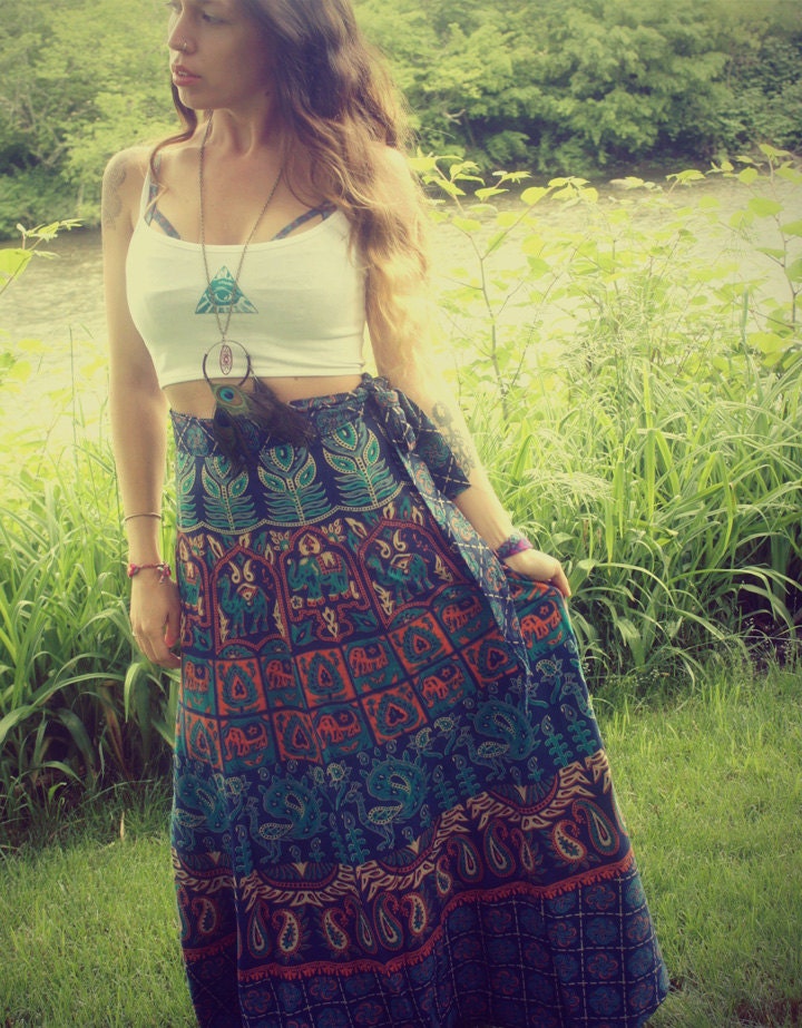Handmade Wrap Skirt, Fabric Choices, Hippie, Organic, Sun and Moon, Bohemian Skirt, Cotton, Tapestry, Wrapron, Sundress, Maxi Skirt