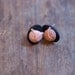 Owl earrings . Studs . Rose Pink . Black . Fashion . Gift for her