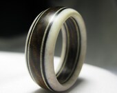 Antler and Wood Ring - Cocobolo with Colour of Your Choice