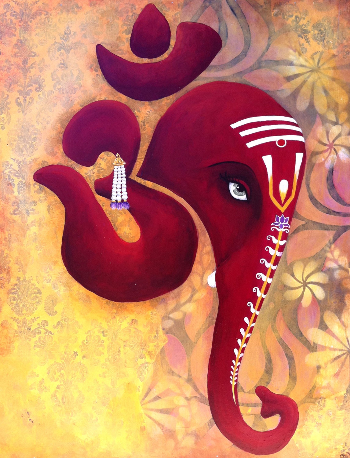 Print of a ganesh-om painting