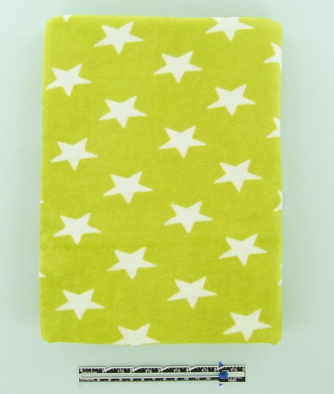 STARRY VELOUR cotton velour knit in lime green, 65 cm