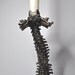 Helix Ossuary Spine Candlestick Holder, bronze finish