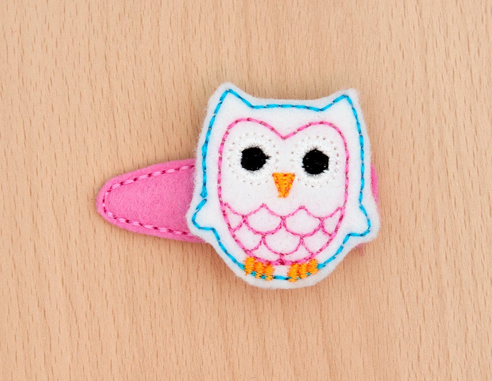 Owl Felt Clippie (White)