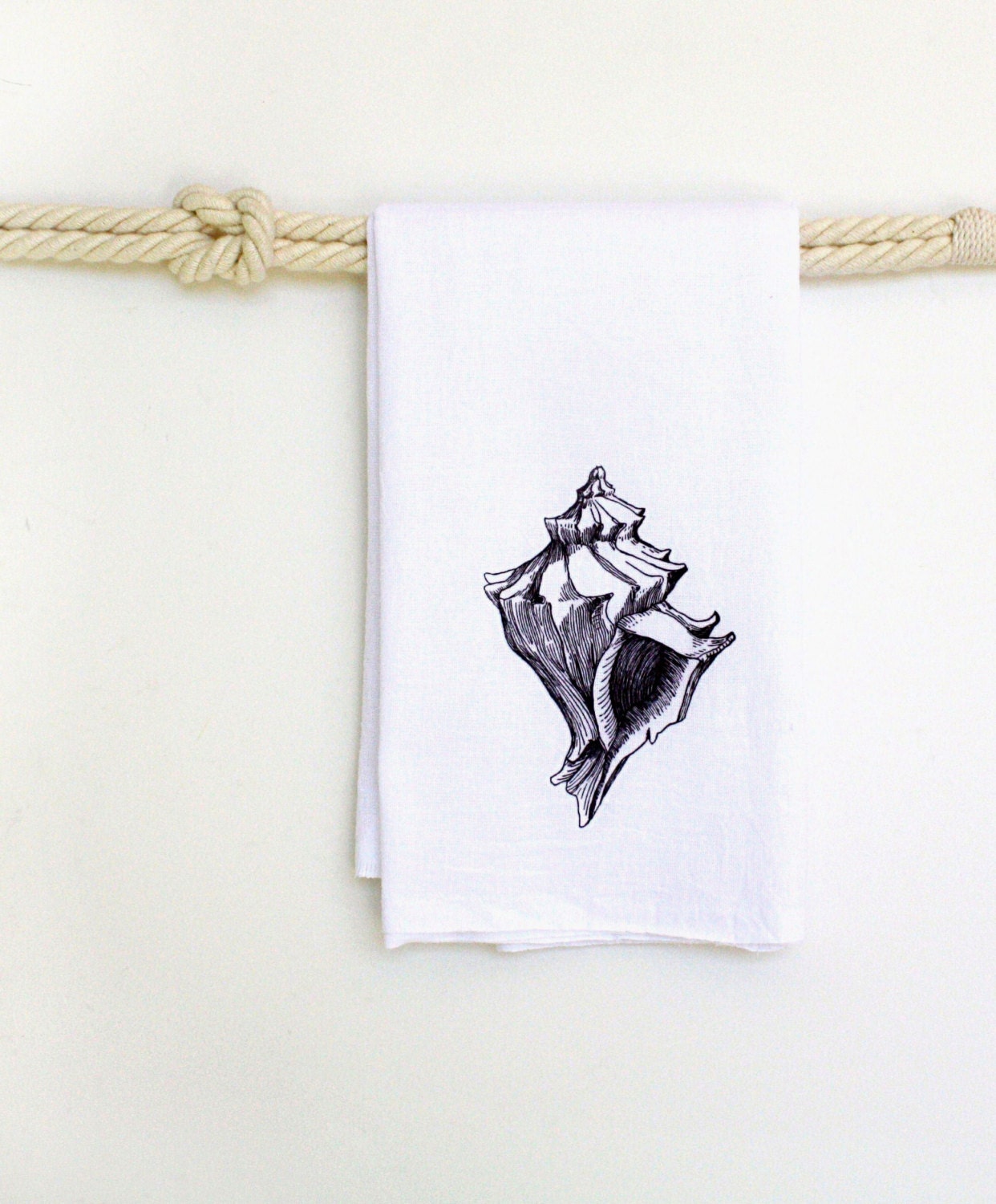 Sea Shell Tea Towel Kitchen Home Decor Flour Sack Towel Beach Decor
