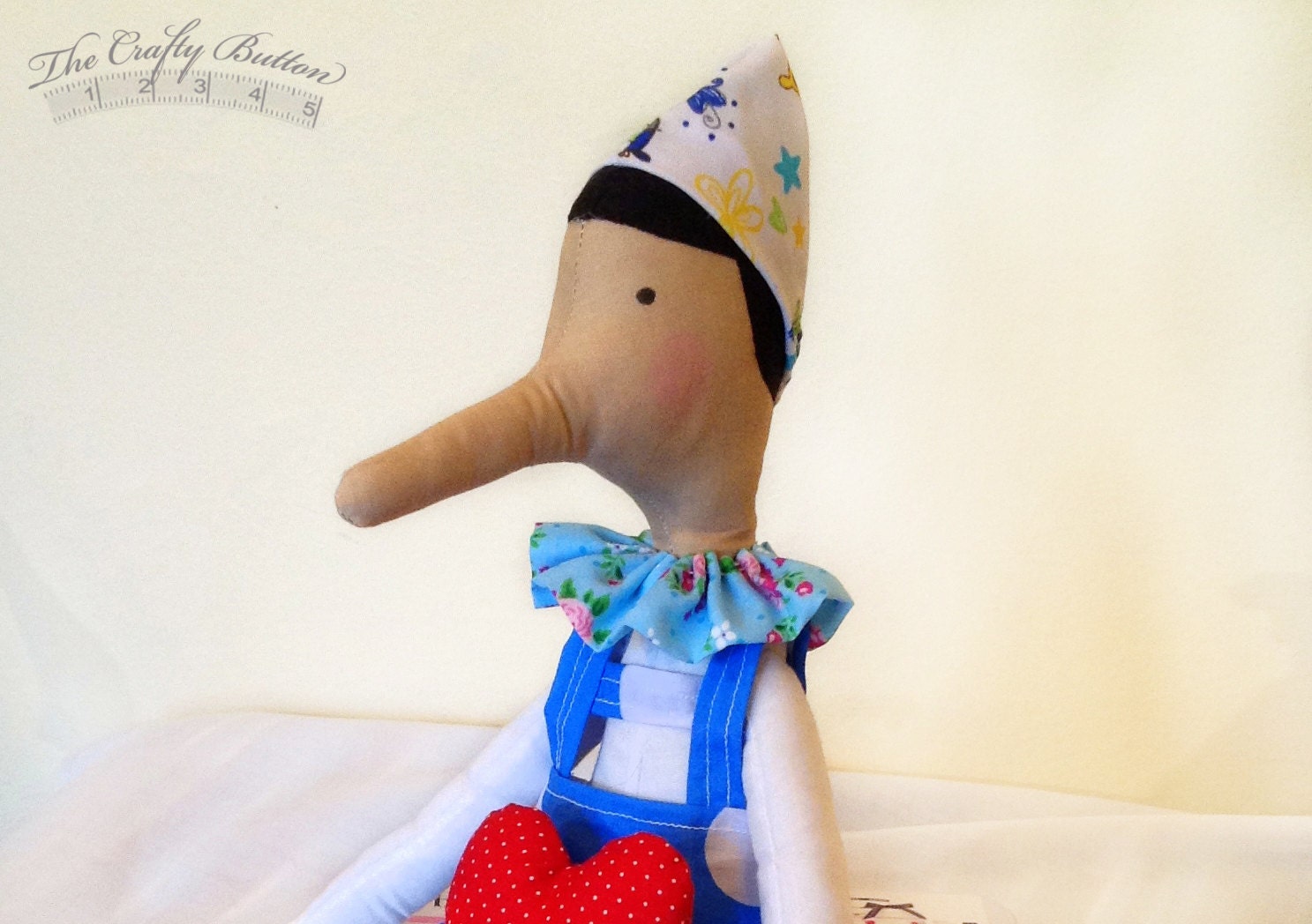 Pinocchio doll - Art doll -Disney - Cloth Doll - Rag Doll - Girl & Boys - Fabric doll - Soft toy