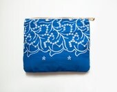 LIBERTY Clutch. Cobalt Blue Embroidered Clutch.
