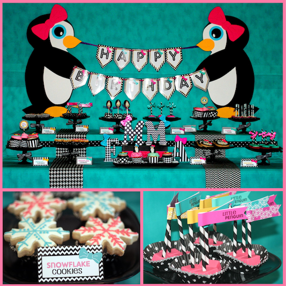 Penguin Party Decorations- Printable Penguin Birthday Party Decorations- Penguin Birthday Party PDF/JPEG Il_570xn