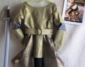 Girl's Princess Isabelle's Golden Armor/Surcoat Costume From 'Jack The Giant Slayer', Size 8 years to 10 years old, Ready To Ship Now