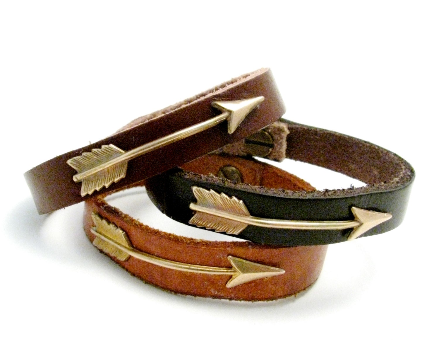 Arrow -- arrow leather bracelets, available in three colors
