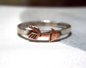 Copper Arrow Ring in Sterling Silver