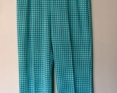 Vintage Sea foam Green Checkered Pants