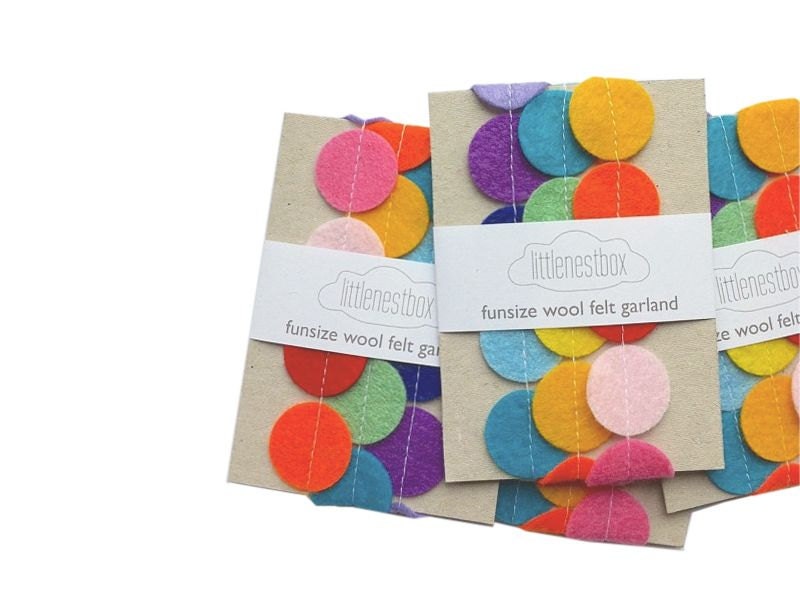 Felt Garland - Funsize 2 Feet - Rainbow Garland - Nursery Decor - Circle Garland
