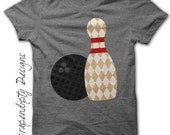 Bowling Iron on Transfer - Sports Iron on Shirt PDF / DIY Bowling Shirt / Toddler Boys Clothes / Kids Bowlers Clothes / Mens Shirt IT150-C