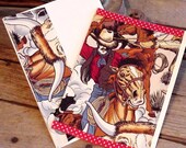 Cowboy Greeting Card Bull Roping Country Western Fabric Everyday All Occasion Blank Note Card itsyourcountry