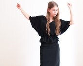 Black Skirt and Blouse - Boho style Women's Clothing - cocktail dress - made to order