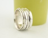 Silver Spinner Fidget Worry Ring STYLE13
